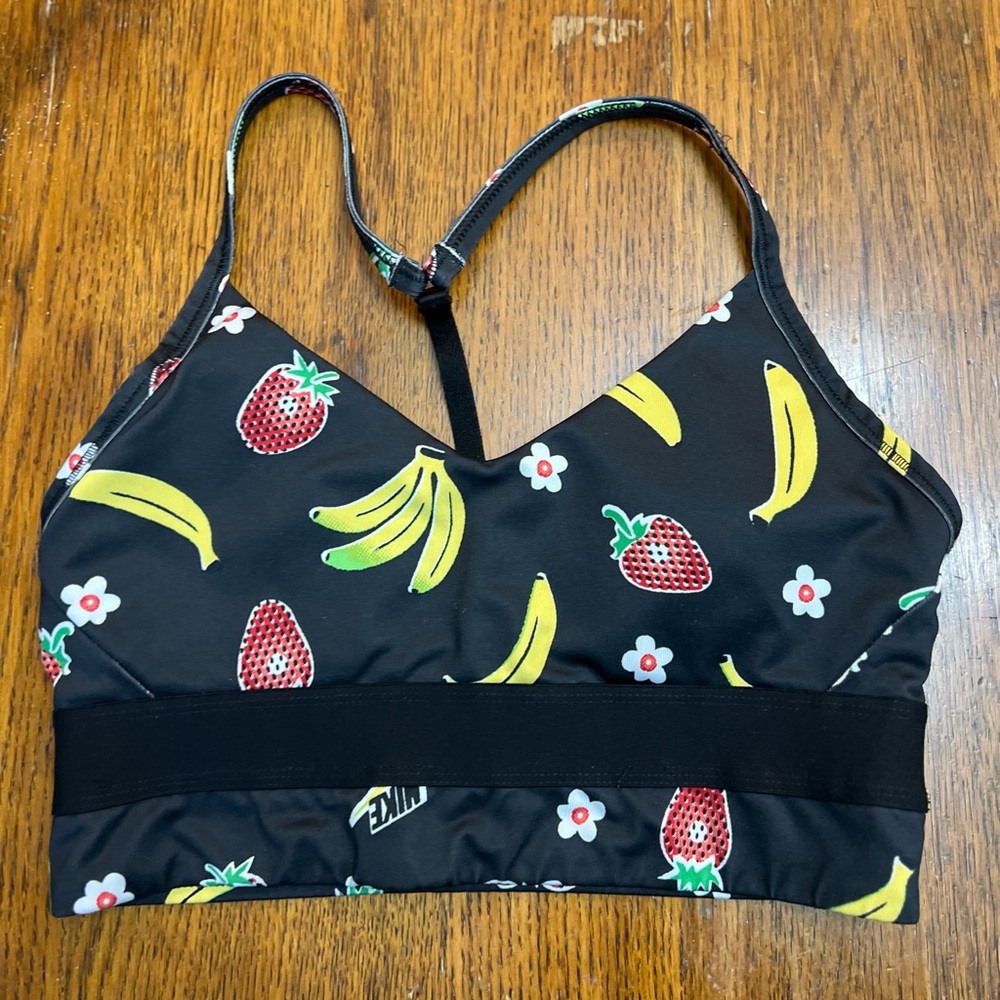 Nike Black Fruit Print sports bra